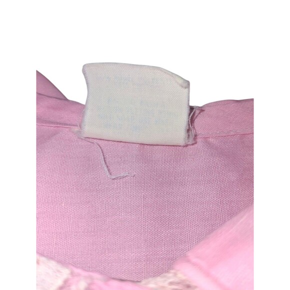 vintage baby pink night gown 1970 smocked granny grandma core pioneer prairie L - Picture 2 of 8